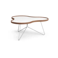 Swedese Coffee Tables*Flower table 84x90 cm, , 39cm, walnut edge, chrome base White