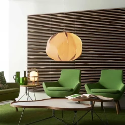 Swedese Coffee Tables*Flower table 84x90 cm, , 39cm, walnut edge, chrome base White