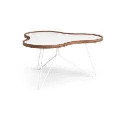Swedese Coffee Tables*Flower table 84x90 cm, , 45cm, walnut edge, base White