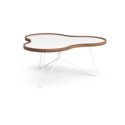 Swedese Coffee Tables*Flower table 84x90 cm, , 39cm, walnut edge, base White