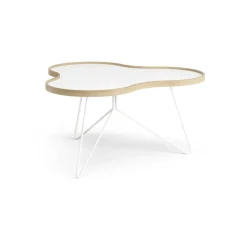 Swedese Coffee Tables*Flower table 84x90 cm, , 45cm, oak edge, base White
