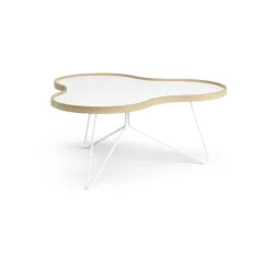 Swedese Coffee Tables*Flower table 84x90 cm, , 39cm, oak edge, base White