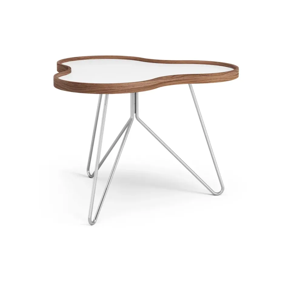 Swedese Coffee Tables*Flower table 62x66 cm, , 45cm, walnut edge, chrome base White