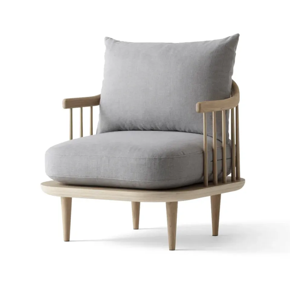 &Tradition Armchairs & Footstools*Fly Chair SC10, White oiled oak. light Grey