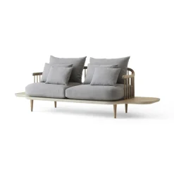 &Tradition Sofas*Fly SC3 sofa, Fabric hot madison 094 light . white oiled oak stand and side table Grey