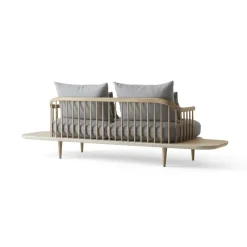 &Tradition Sofas*Fly SC3 sofa, Fabric hot madison 094 light . white oiled oak stand and side table Grey