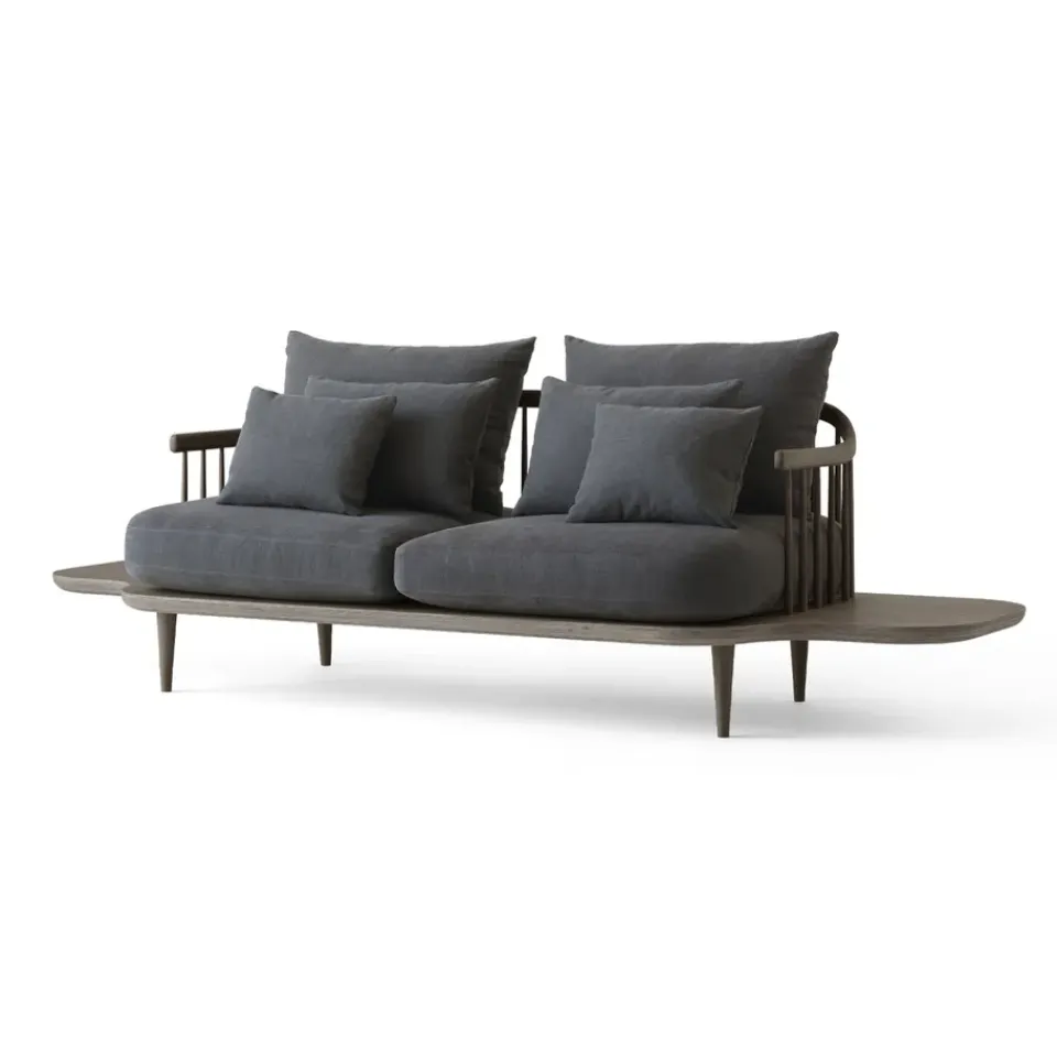 &Tradition Sofas*Fly SC3 sofa, Fabric hot madison 093 dark . smoked oiled oak stand and side table Grey