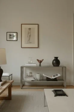 Kristina Dam Studio Dressers & Sideboards|T.V & Media Units*Foldable console 124x60 cm, Brushed stainless steel Silver-coloured