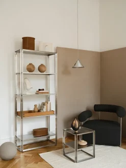 Kristina Dam Studio T.V & Media Units|Dressers & Sideboards*Foldable side table 40x40 cm, Brushed stainless steel Silver-coloured