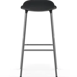 Normann Copenhagen Bar Stools*Form bar stool chrome leg 75 cm, Black