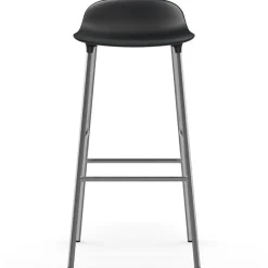 Normann Copenhagen Bar Stools*Form bar stool chrome leg 75 cm, Black