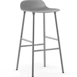 Normann Copenhagen Bar Stools*Form bar stool chrome leg 75 cm, Grey