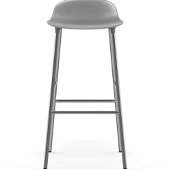 Normann Copenhagen Bar Stools*Form bar stool chrome leg 75 cm, Grey