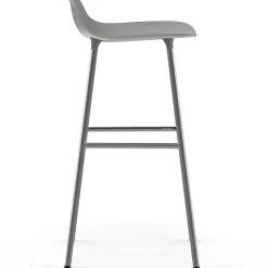 Normann Copenhagen Bar Stools*Form bar stool chrome leg 75 cm, Grey