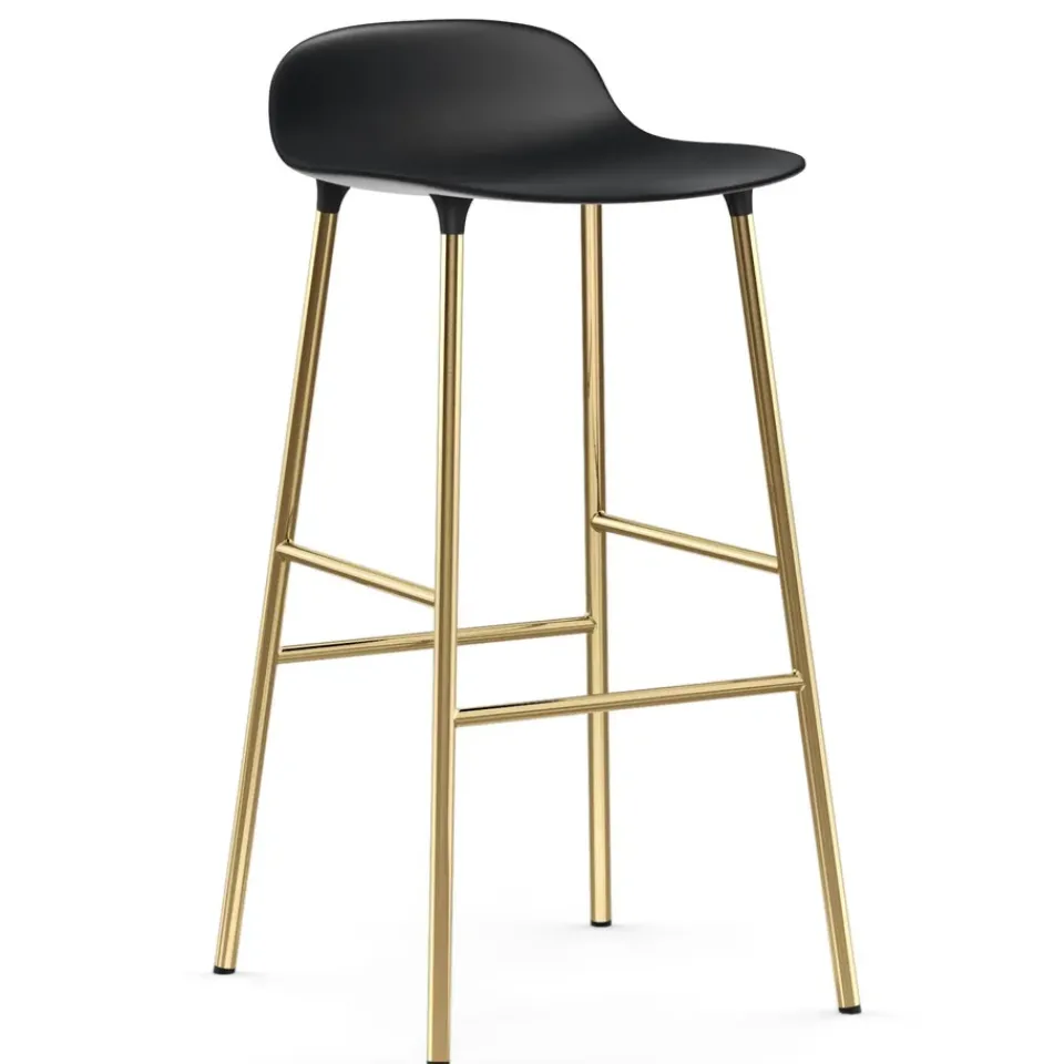 Normann Copenhagen Bar Stools*Form barstool bronze leg 75 cm, Black