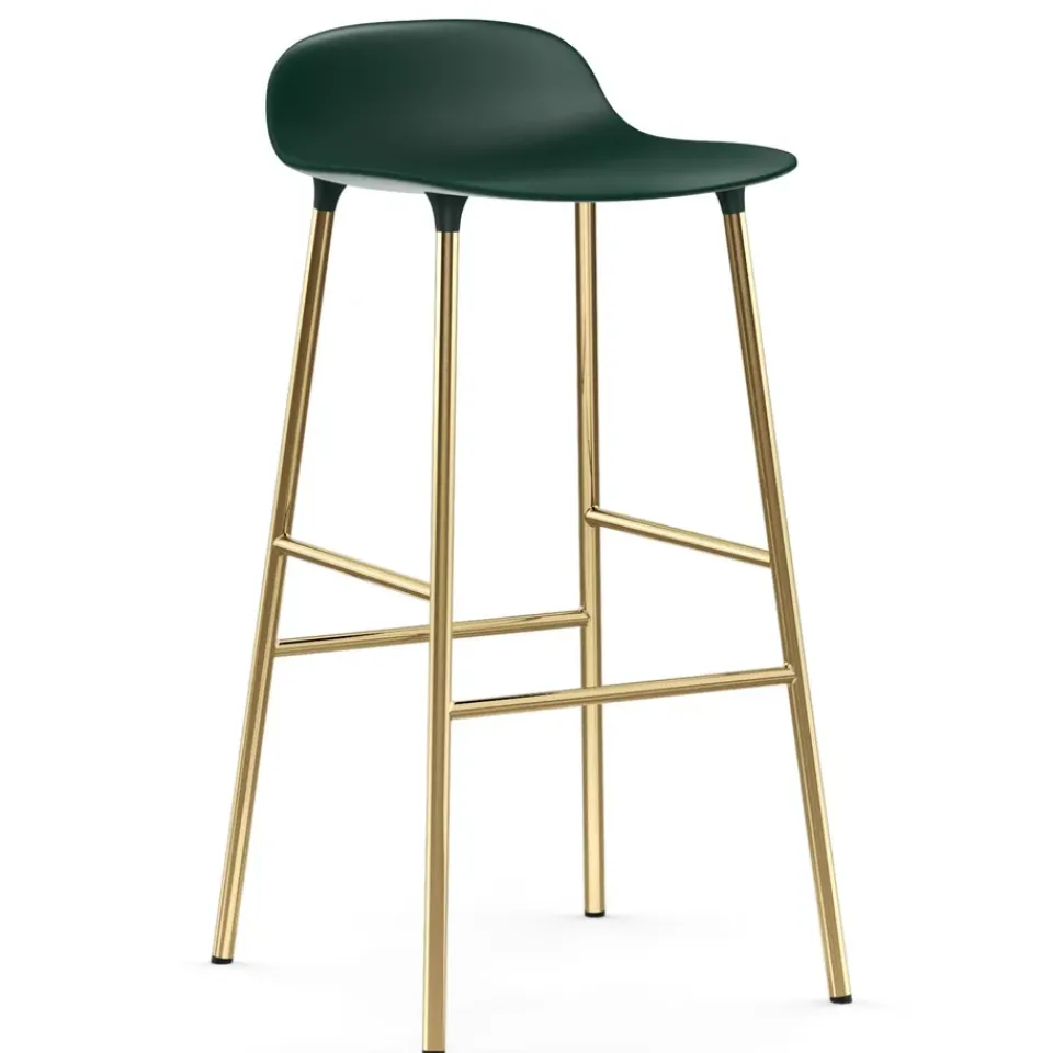Normann Copenhagen Bar Stools*Form barstool bronze leg 75 cm, Green