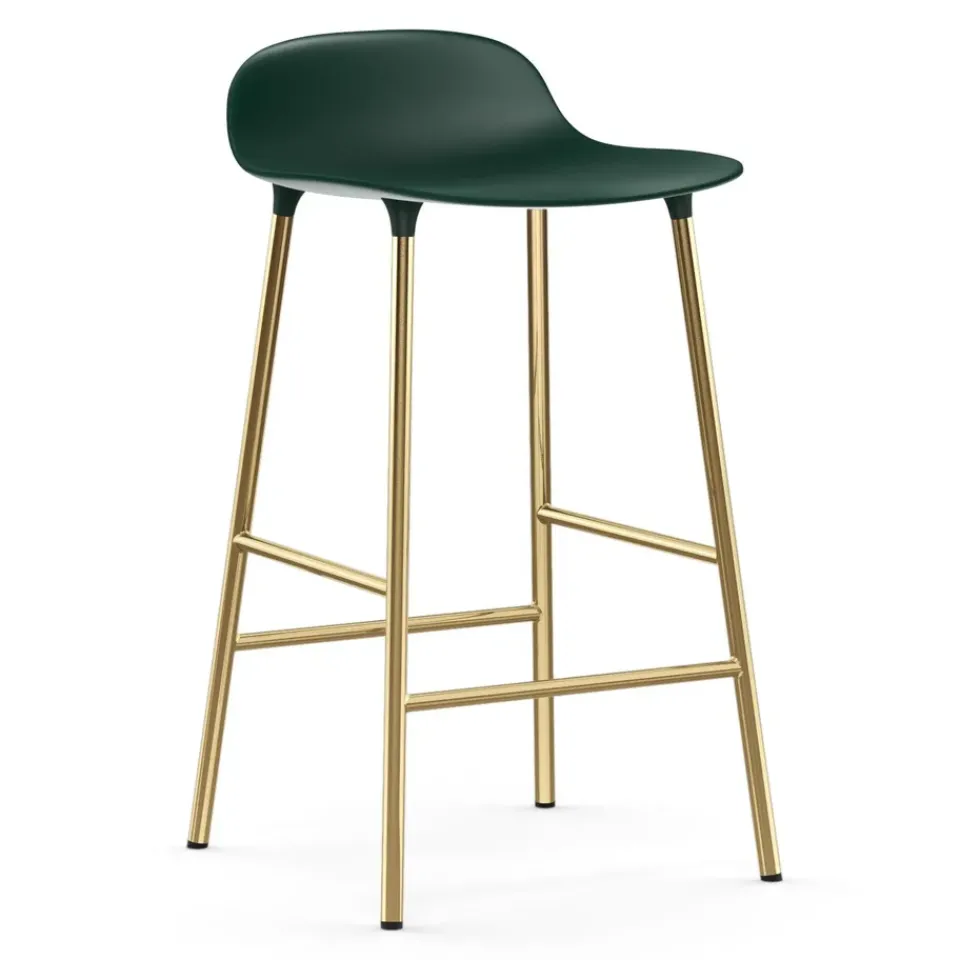 Normann Copenhagen Bar Stools*Form barstool bronze legs 65 cm, Green