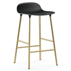 Normann Copenhagen Bar Stools*Form barstool bronze legs 65 cm, Black