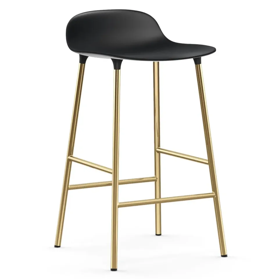 Normann Copenhagen Bar Stools*Form barstool bronze legs 65 cm, Black