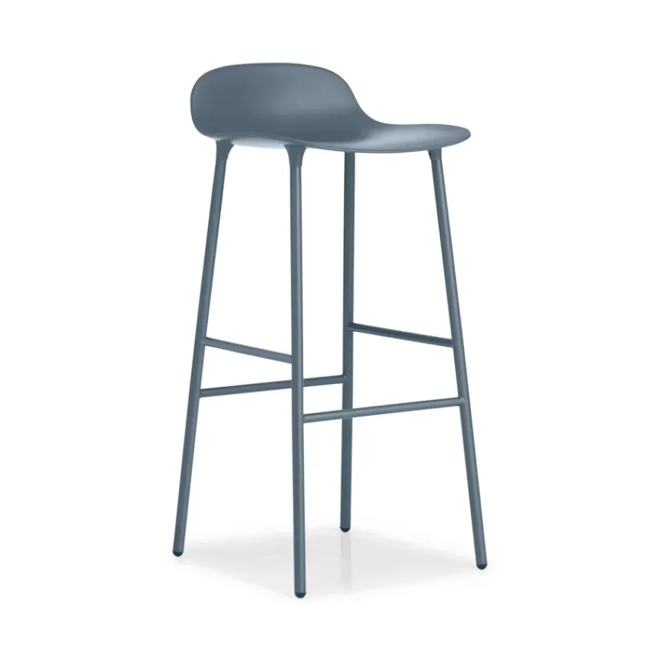 Normann Copenhagen Bar Stools*Form Barstool high, , -lacquered steel legs Blue