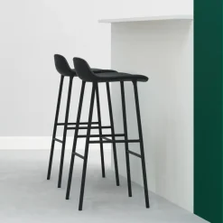 Normann Copenhagen Bar Stools*Form barstool low, , -coated steel legs Green