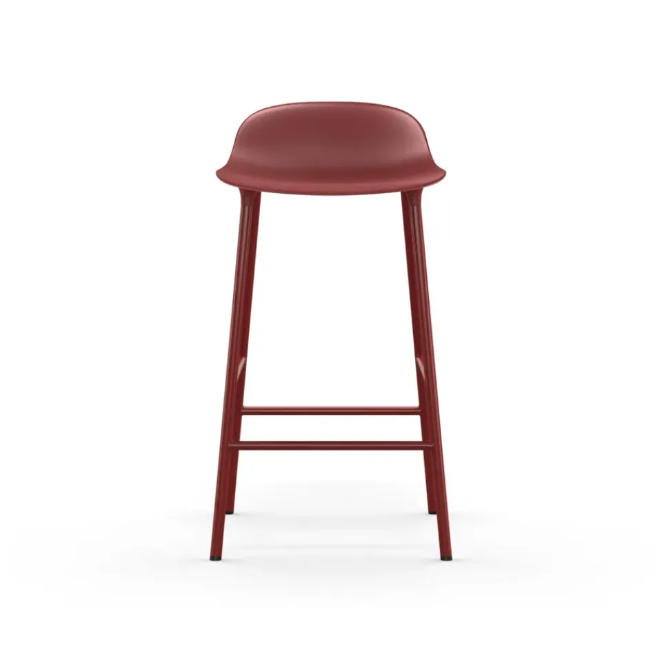 Normann Copenhagen Bar Stools*Form barstool low, , -coated steel legs Red