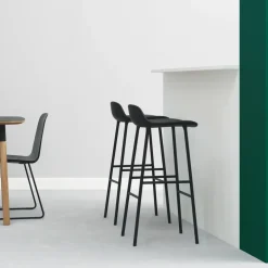 Normann Copenhagen Bar Stools*Form barstool metal legs 75 cm, Black