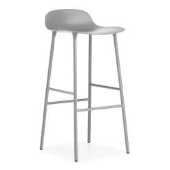 Normann Copenhagen Bar Stools*Form barstool metal legs 75 cm, Grey