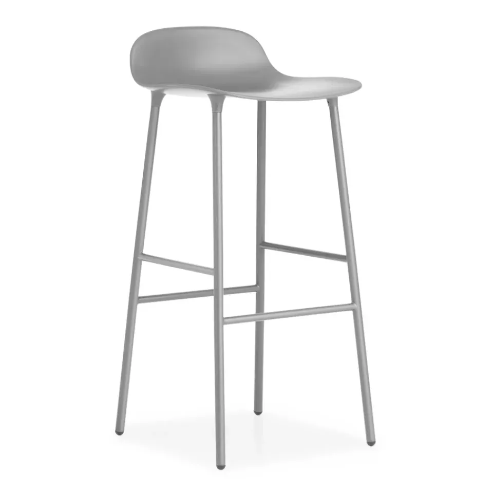 Normann Copenhagen Bar Stools*Form barstool metal legs 75 cm, Grey