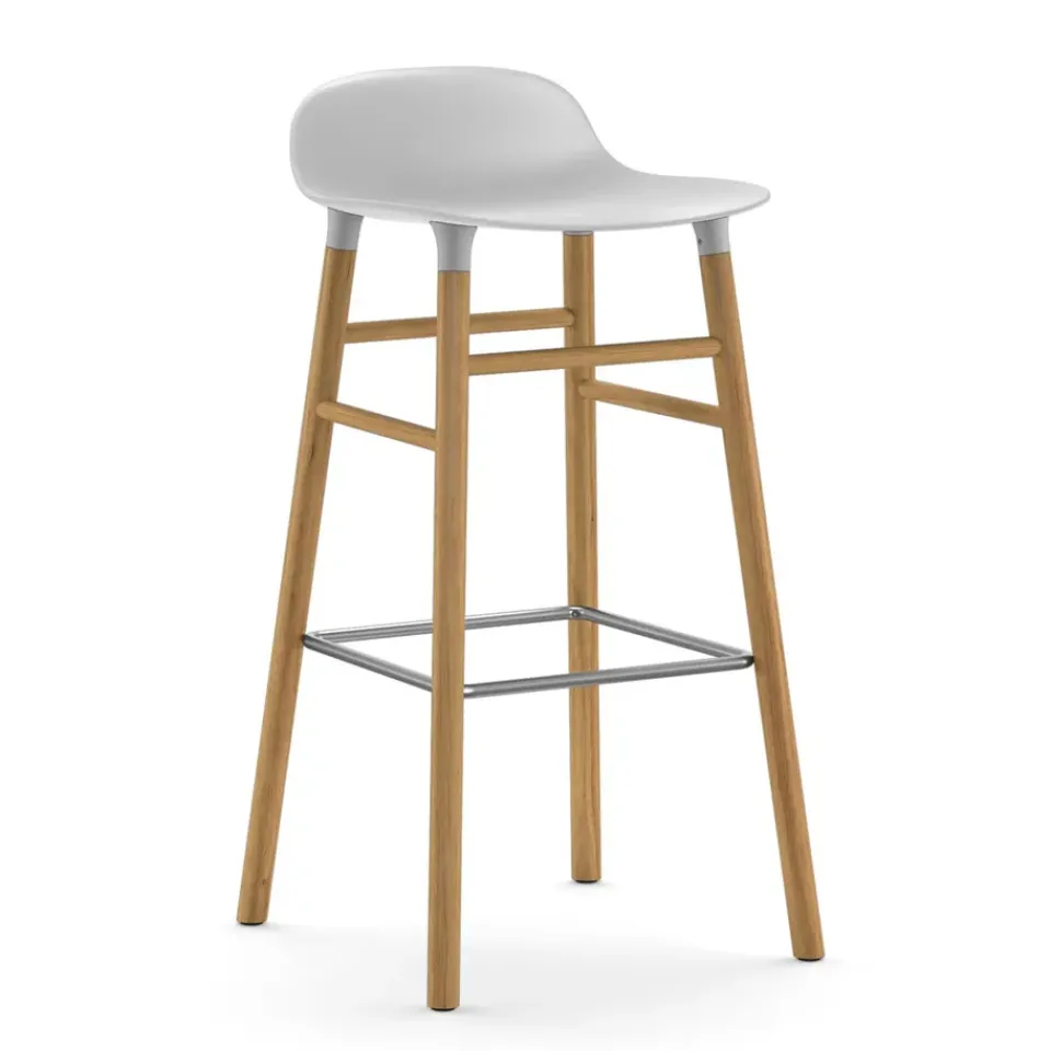 Normann Copenhagen Bar Stools*Form barstool oak legs 75 cm, White