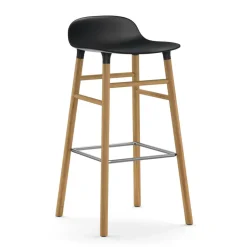 Normann Copenhagen Bar Stools*Form barstool oak legs 75 cm, Black