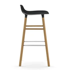 Normann Copenhagen Bar Stools*Form barstool oak legs 75 cm, Black