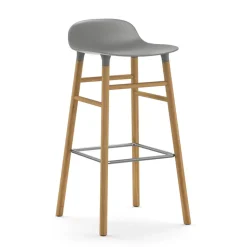 Normann Copenhagen Bar Stools*Form barstool oak legs 75 cm, Grey