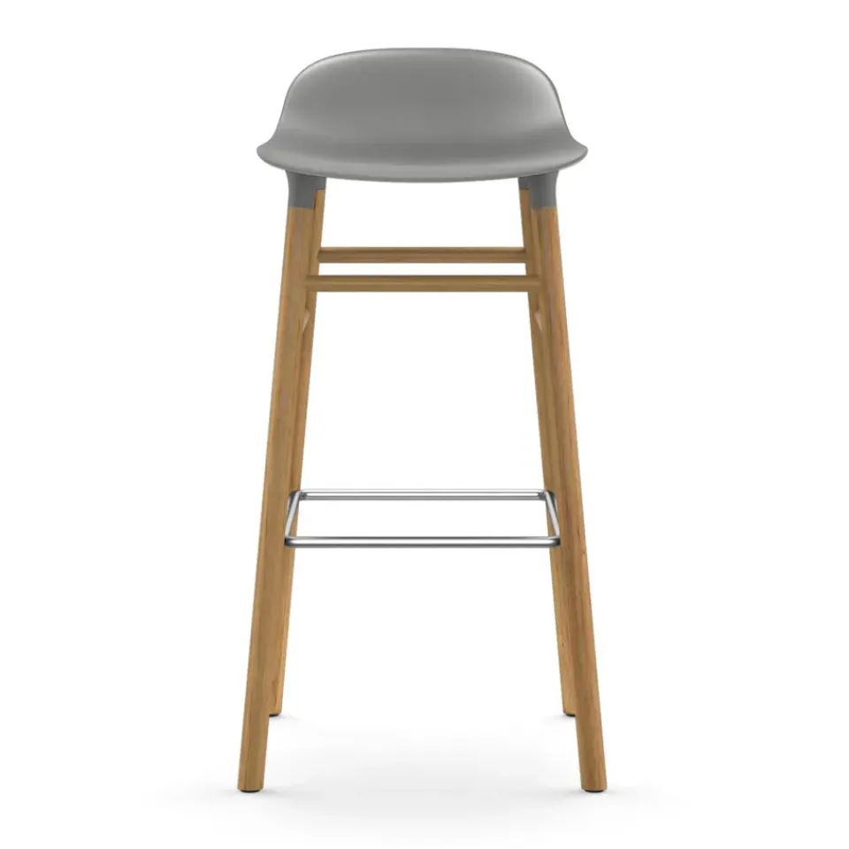 Normann Copenhagen Bar Stools*Form barstool oak legs 75 cm, Grey