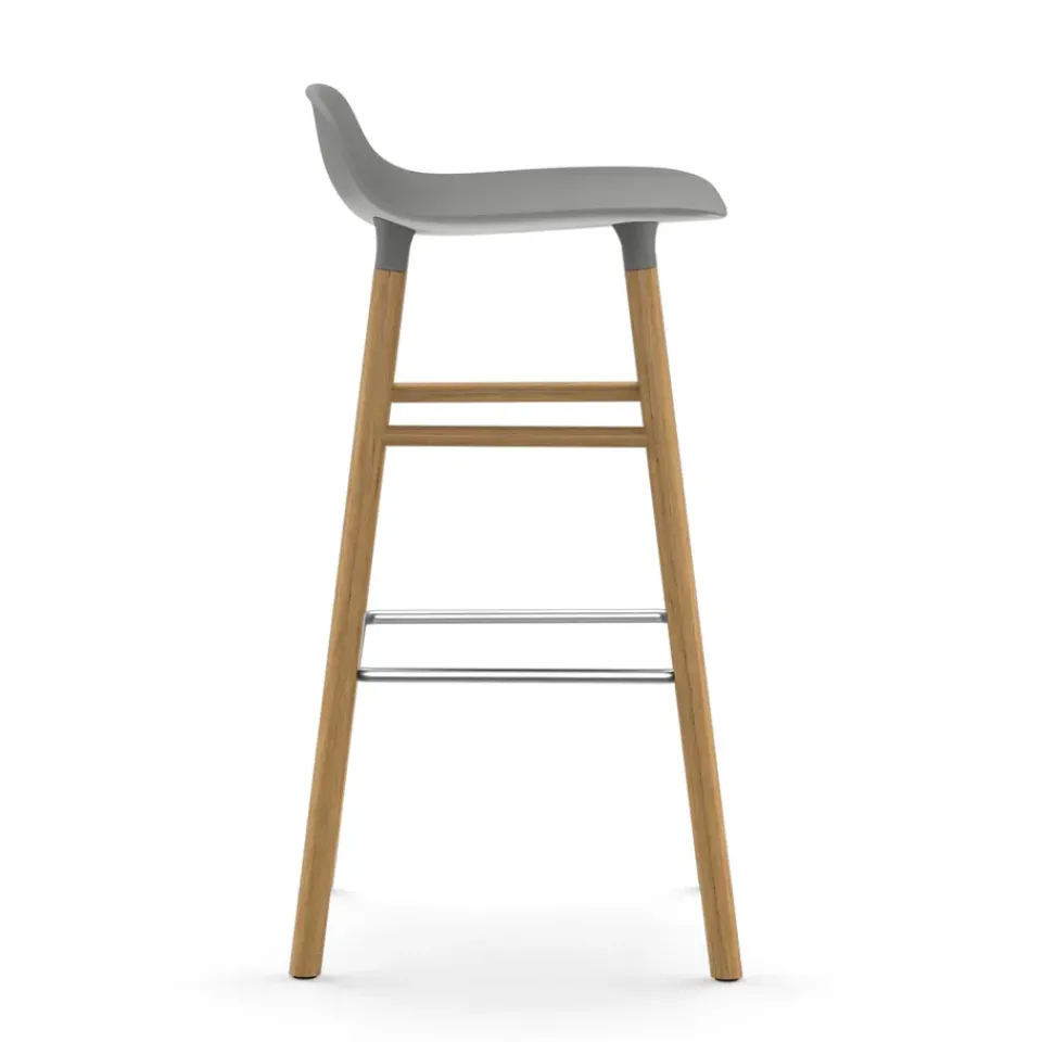 Normann Copenhagen Bar Stools*Form barstool oak legs 75 cm, Grey