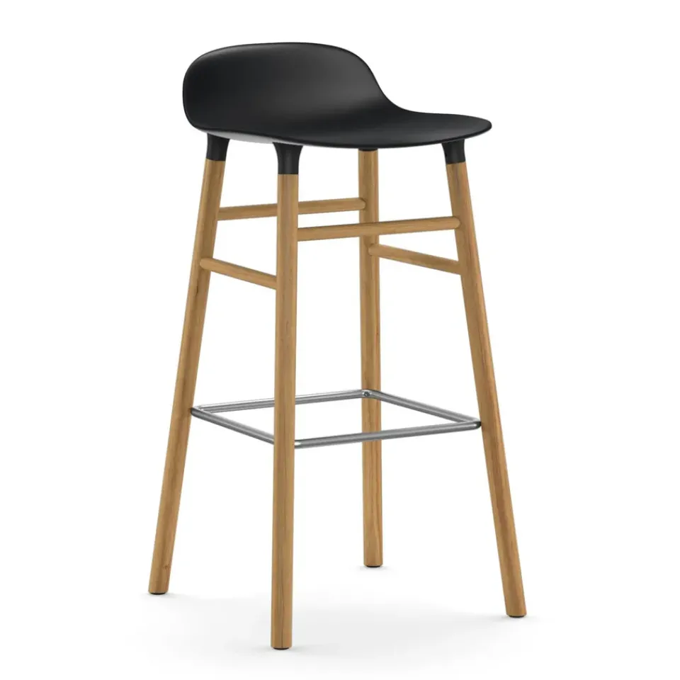 Normann Copenhagen Bar Stools*Form barstool oak legs, Black