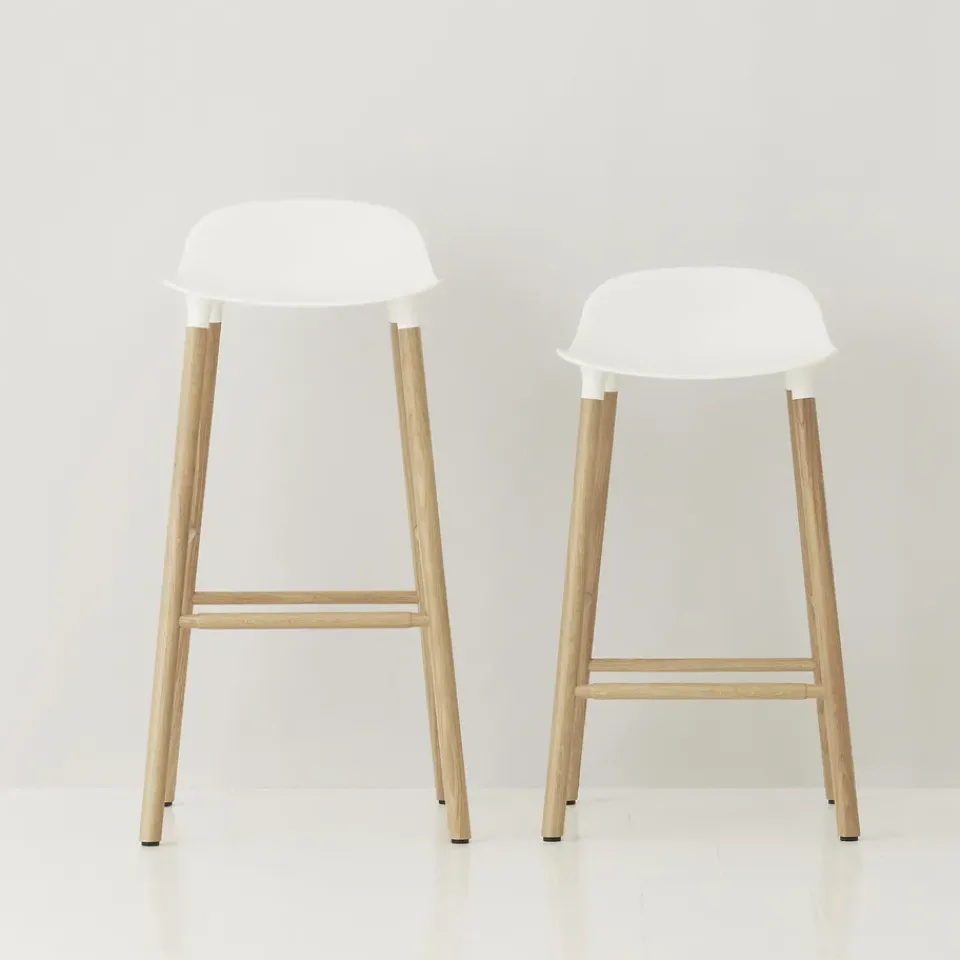 Normann Copenhagen Bar Stools*Form barstool oak legs, White