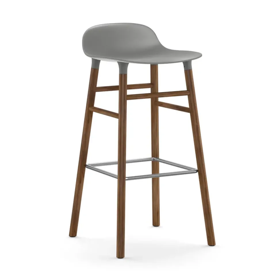 Normann Copenhagen Bar Stools*Form barstool walnut legs, Grey