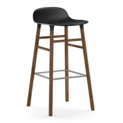 Normann Copenhagen Bar Stools*Form barstool walnut legs 75 cm, Black