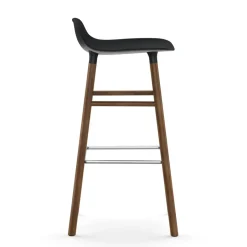 Normann Copenhagen Bar Stools*Form barstool walnut legs 75 cm, Black