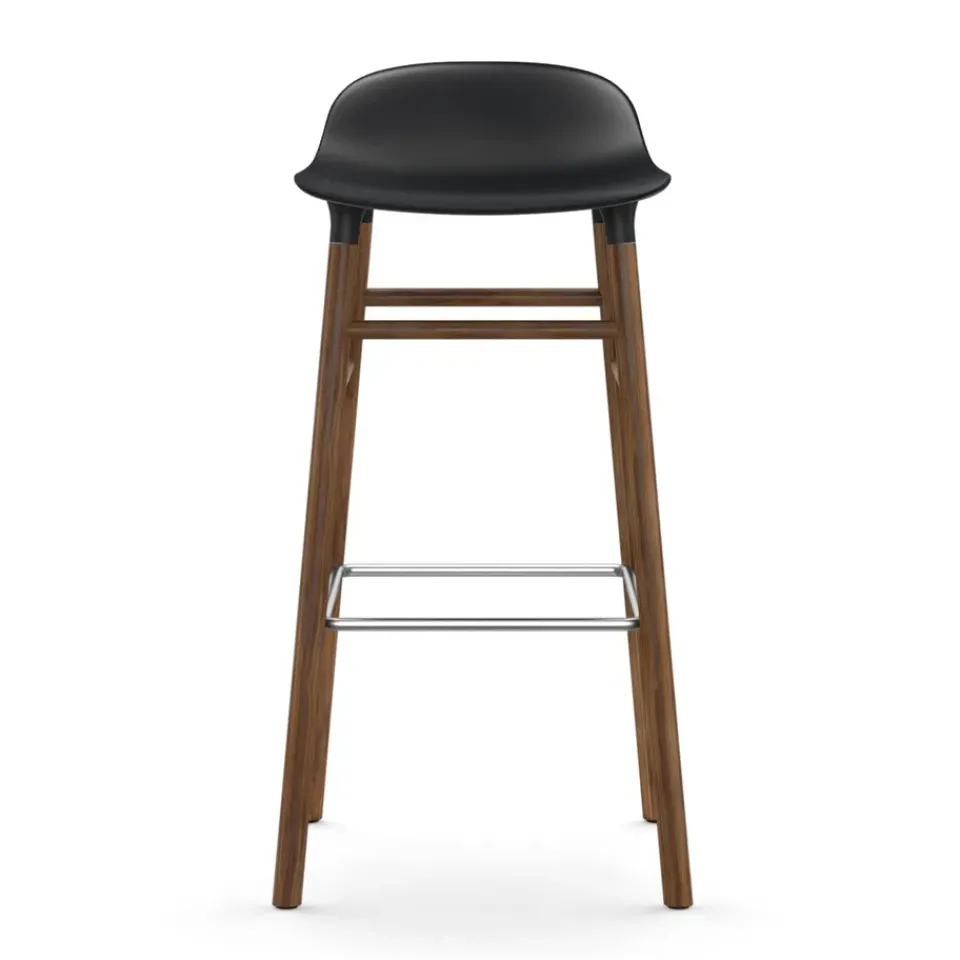 Normann Copenhagen Bar Stools*Form barstool walnut legs 75 cm, Black