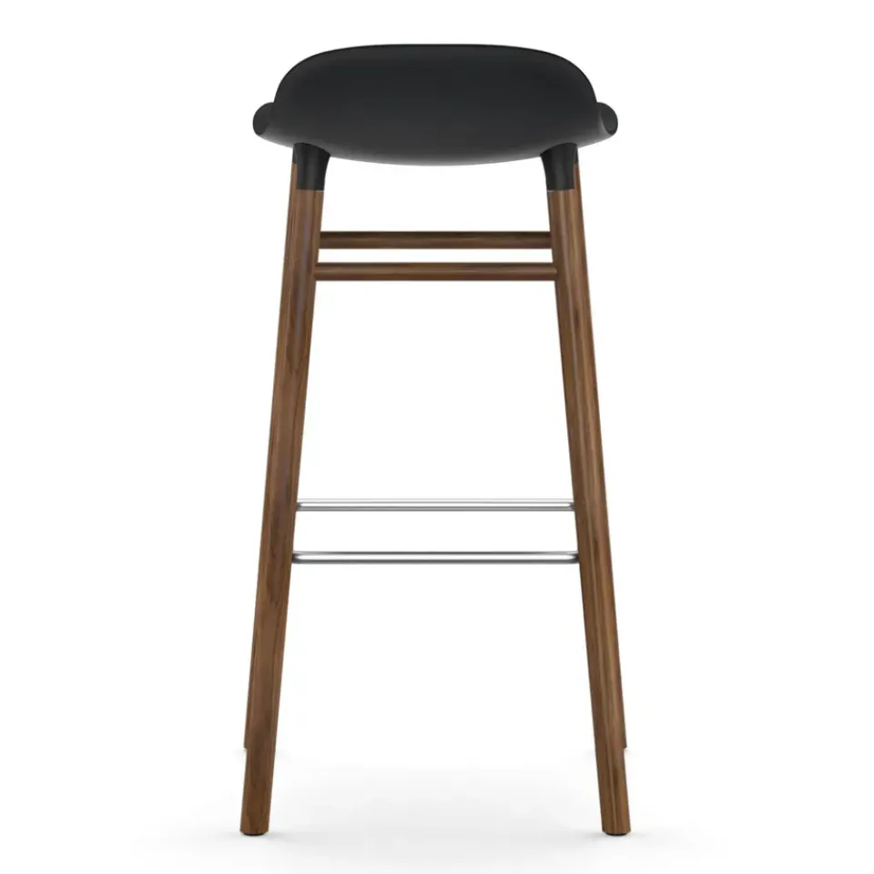 Normann Copenhagen Bar Stools*Form barstool walnut legs 75 cm, Black