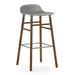 Normann Copenhagen Bar Stools*Form barstool walnut legs 75 cm, Grey
