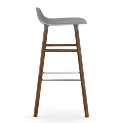 Normann Copenhagen Bar Stools*Form barstool walnut legs 75 cm, Grey