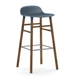 Normann Copenhagen Bar Stools*Form barstool walnut legs, Blue