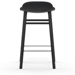 Normann Copenhagen Bar Stools*Form Chair barstool varnished oak legs 65 cm, Black Silver-colouredBlack