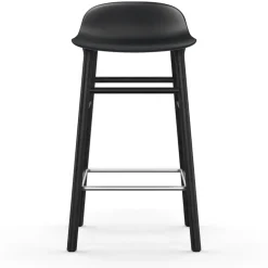 Normann Copenhagen Bar Stools*Form Chair barstool varnished oak legs 65 cm, Black Silver-colouredBlack