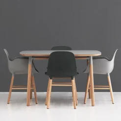 Normann Copenhagen Dining Tables*Form dining table 120x120 cm, . oak legs Green