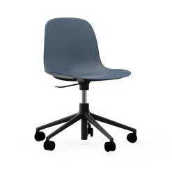 Normann Copenhagen Office Chairs*Form swivel chair, 5W office chair, , black aluminium, wheels Blue