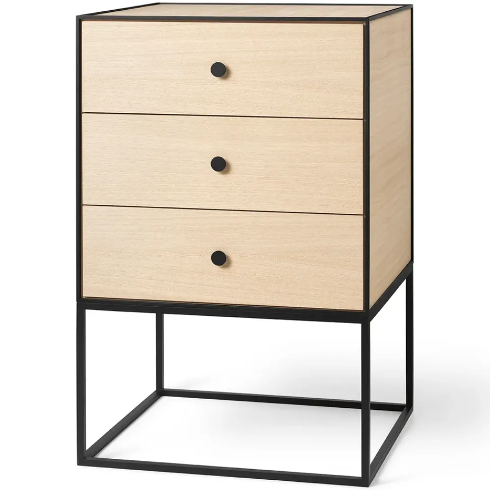 Audo Copenhagen Side Tables*Frame 49 side table with three drawers, oak Brown